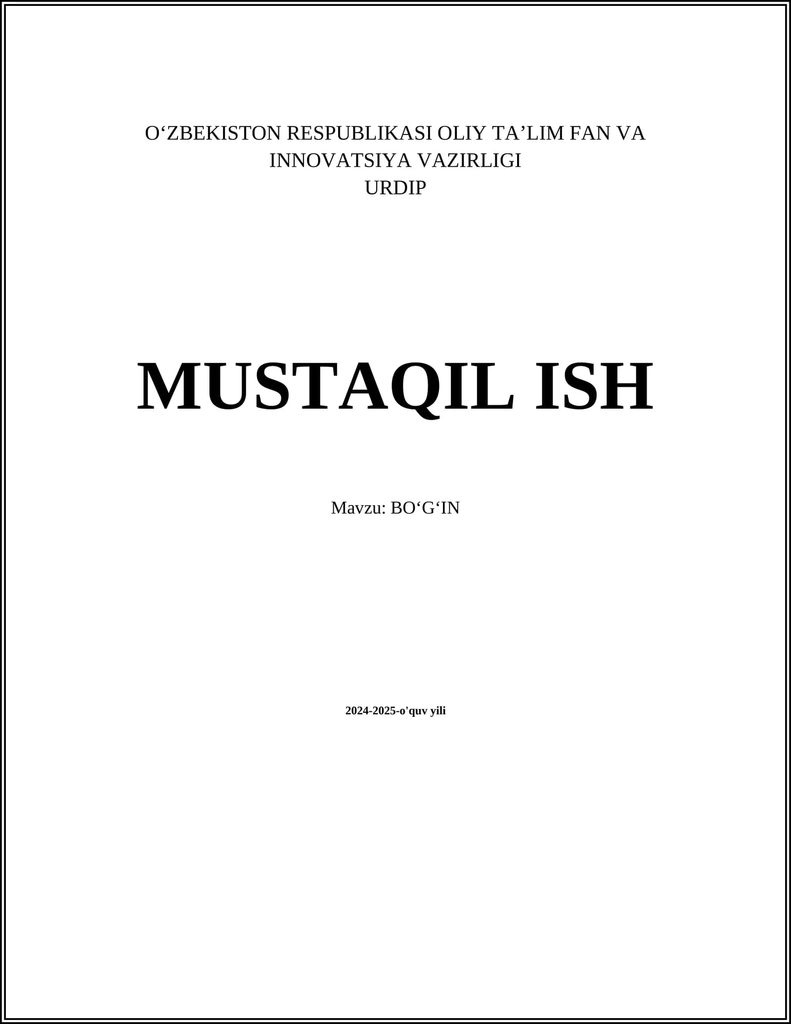 BOʻGʻIN