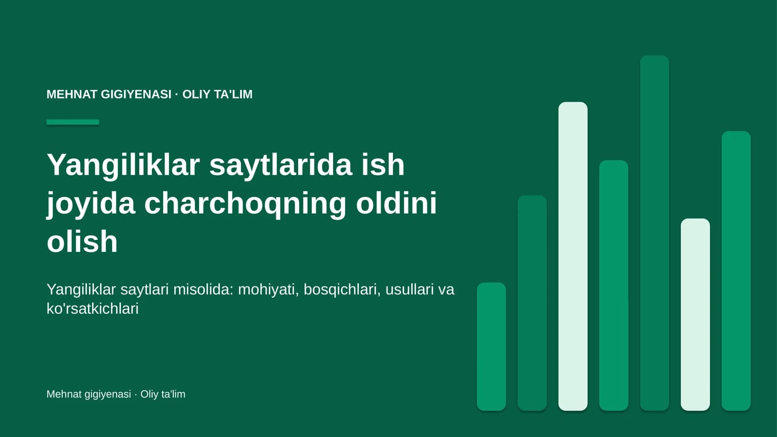 Yangiliklar saytlarida ish joyida charchoqning oldini olish