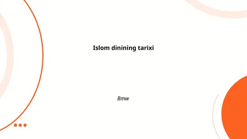 Islom dinining tarixi