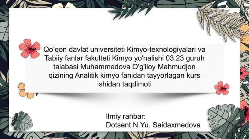 Analitik kimyo kursi