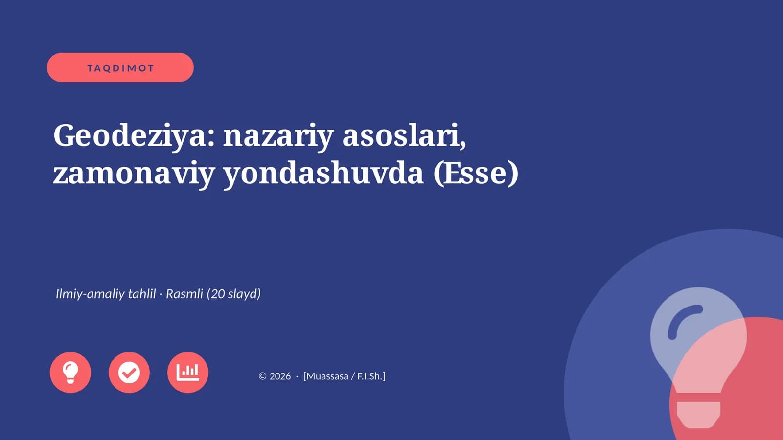 Geodeziya: nazariy asoslari, zamonaviy yondashuvda (Esse)