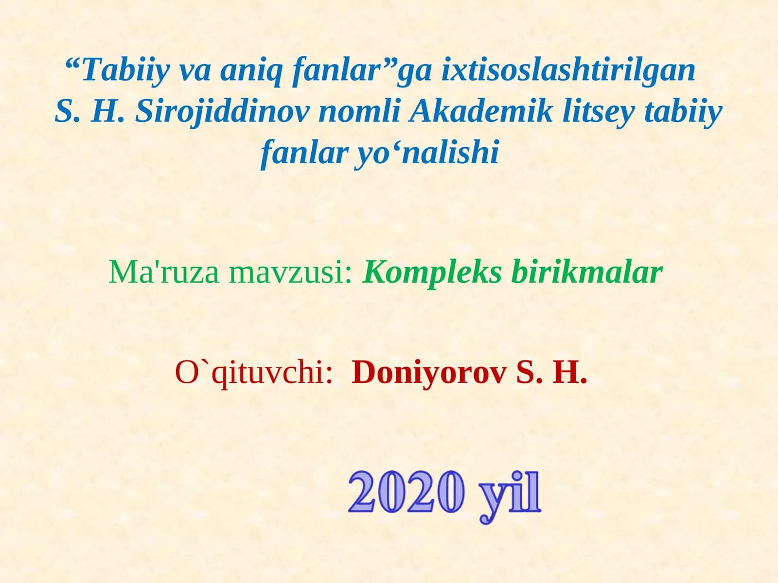Tabiiy va aniq fanlar