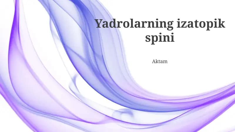 Yadrolarning izatopik spini