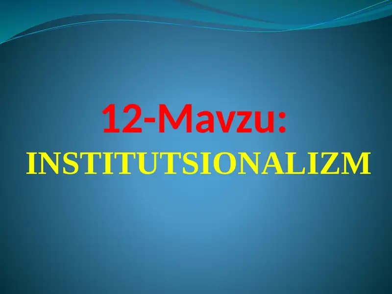 INSTITUTSIONALIZM