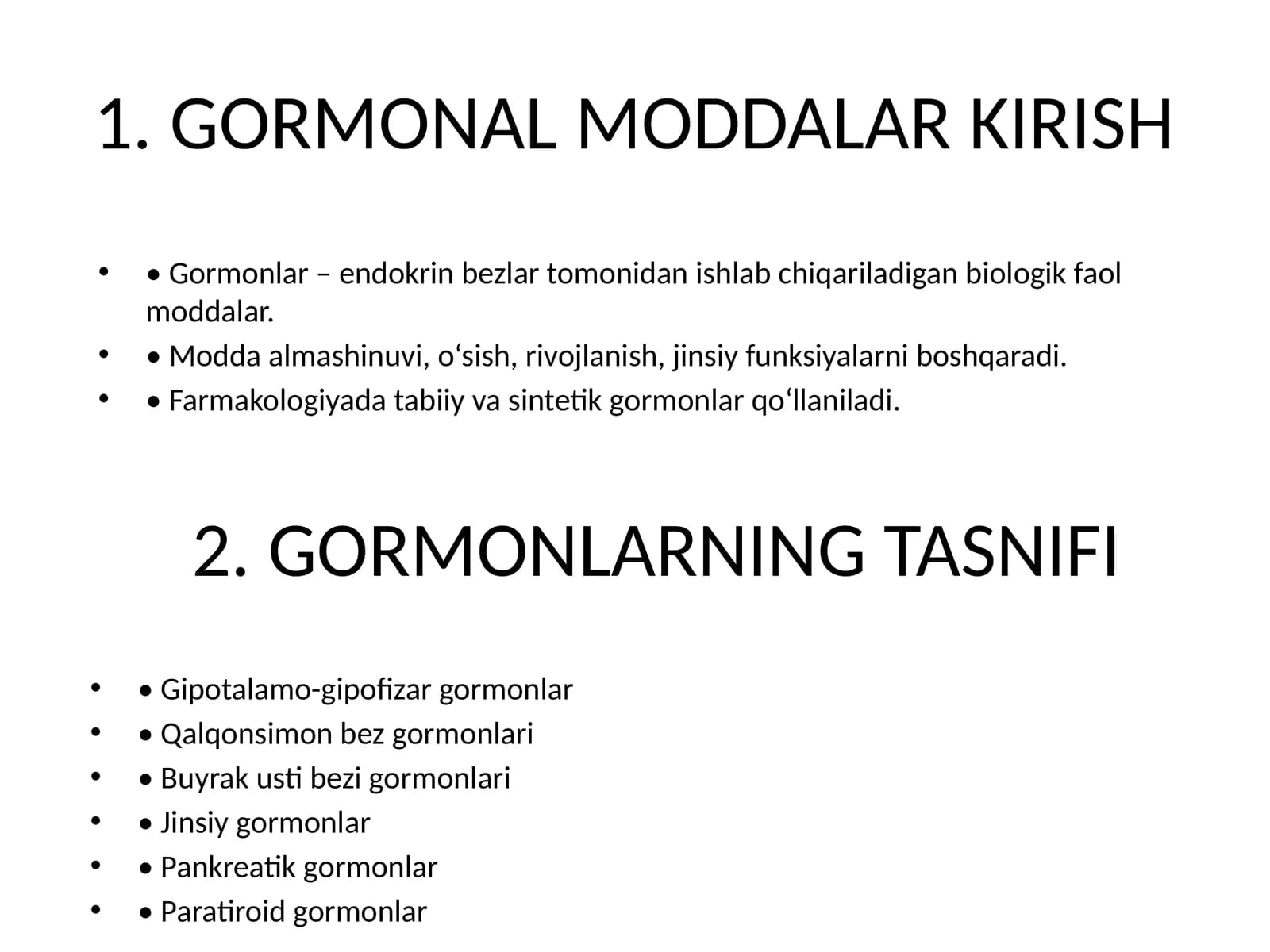 Gormonal moddalar haqida maʼlumot