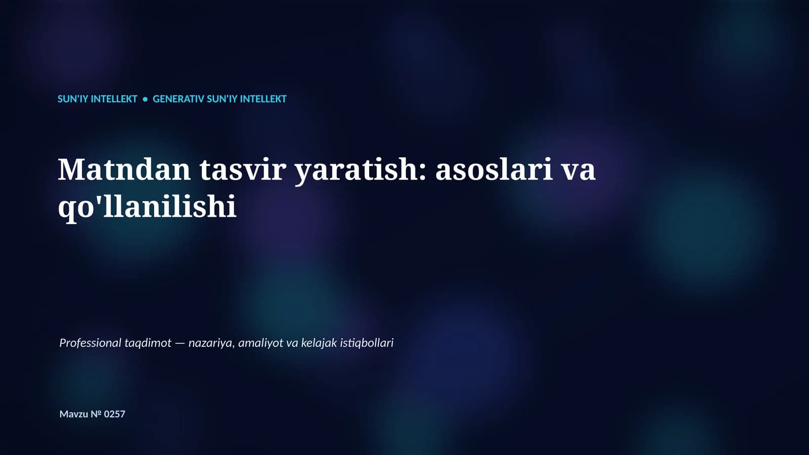 Generativ SUN'IY INTELLEKT