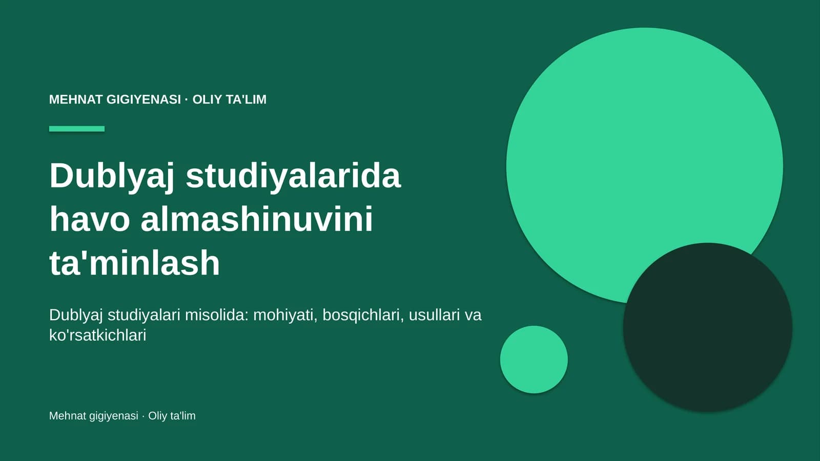 Mehnat gigiyenasi · Oliy ta'lim