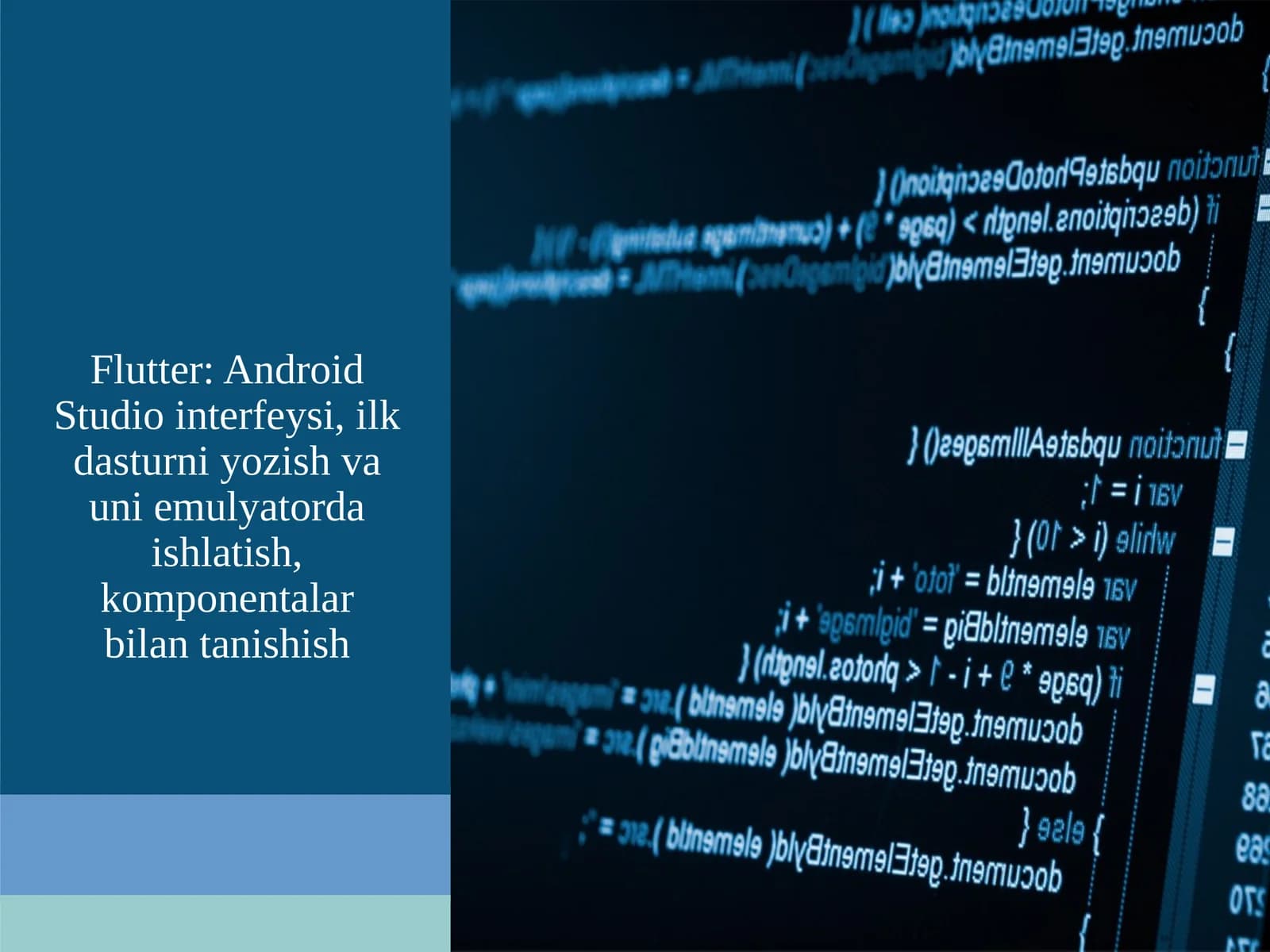 Flutter: Android Studio interfeysi