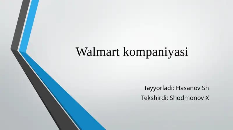 Walmart kompaniya menejment