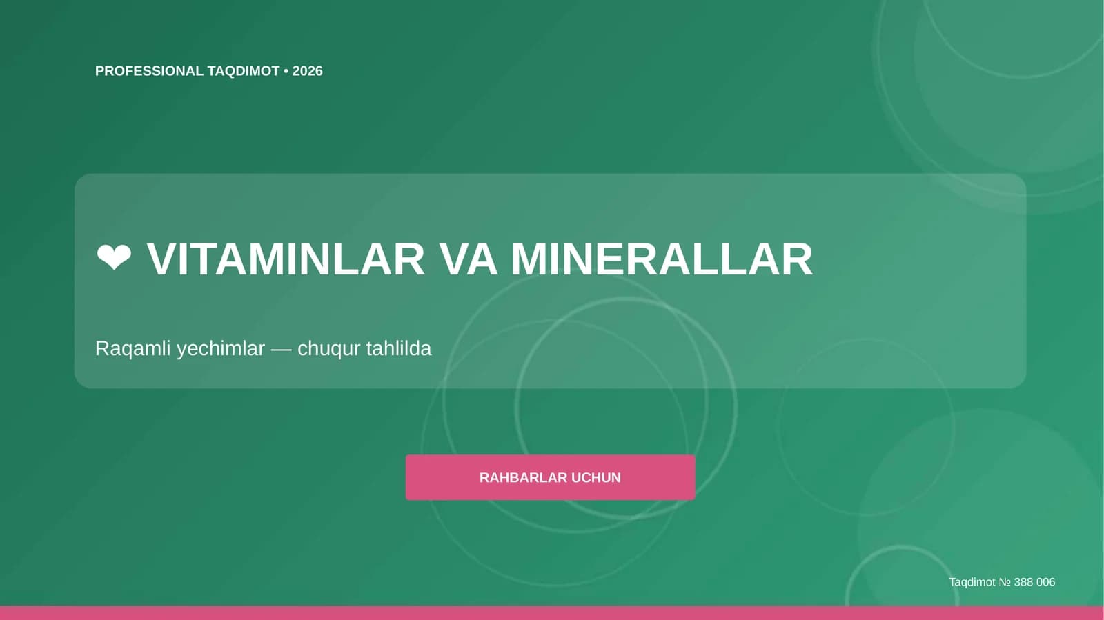 VITAMINLAR VA MINERALLAR
