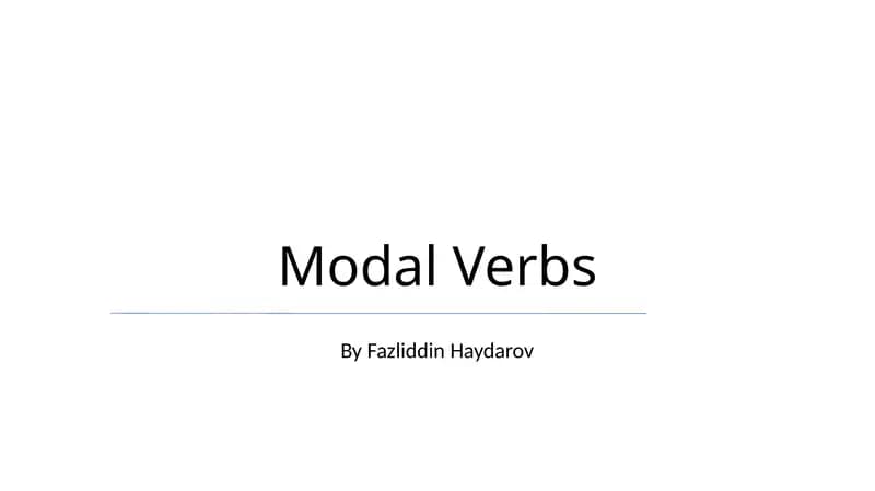 Modal Verbs