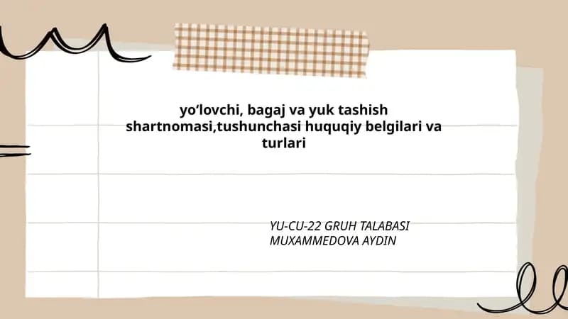 Yo'lovchi tashish shartnomasi