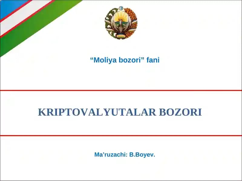 KRIPTOVALYUTALAR BOZORI