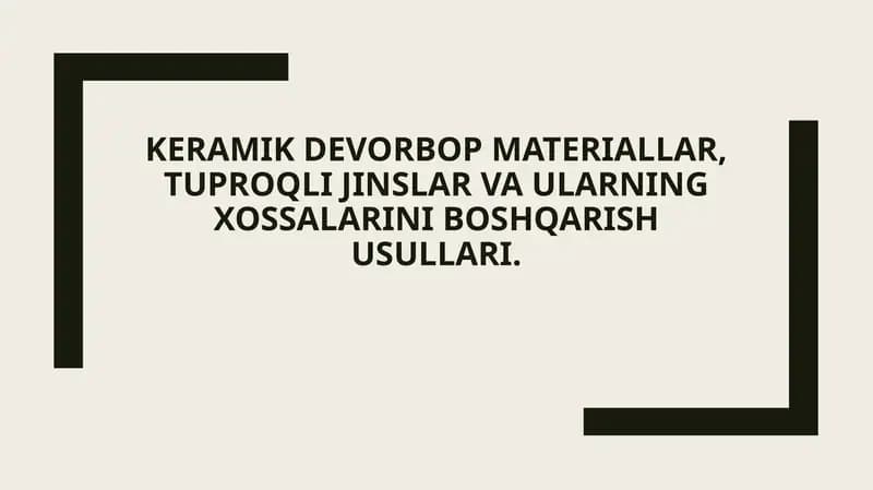 Keramik devorbop materiallar