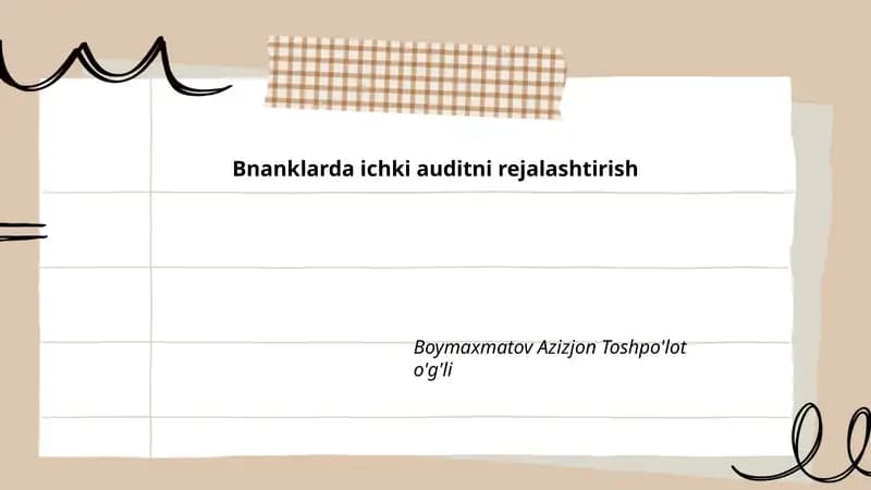 Ichki auditning vazifalari