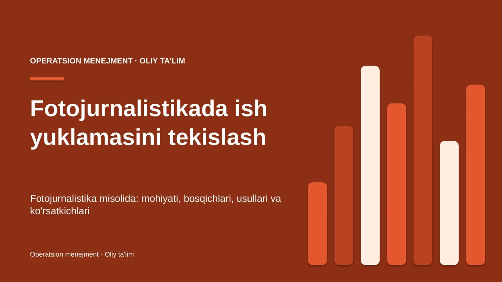 Fotojurnalistikada ish yuklamasini tekislash