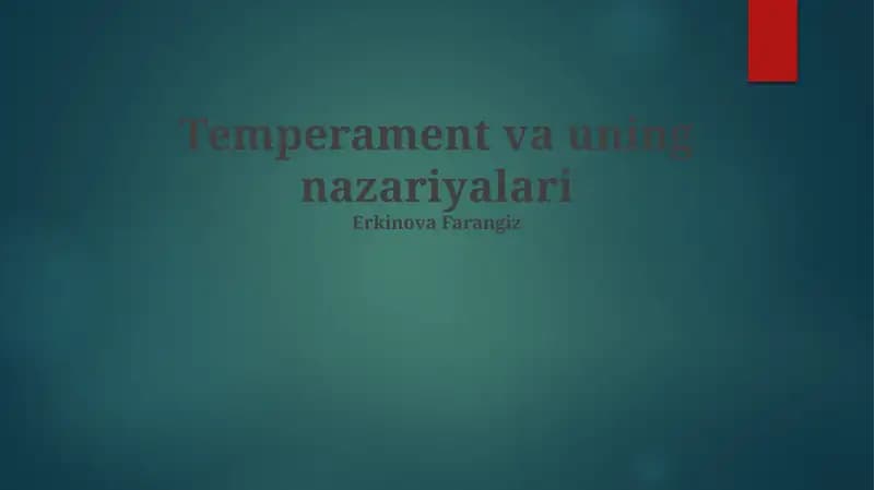 Temperament va uning nazariyalari