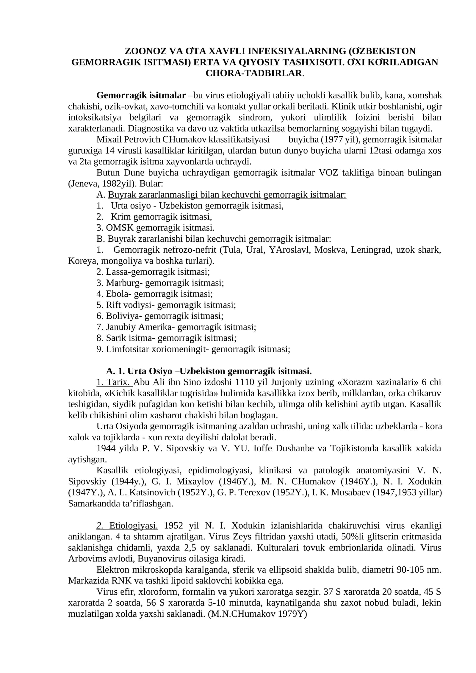 Uzbekiston gemorragik isitmasi