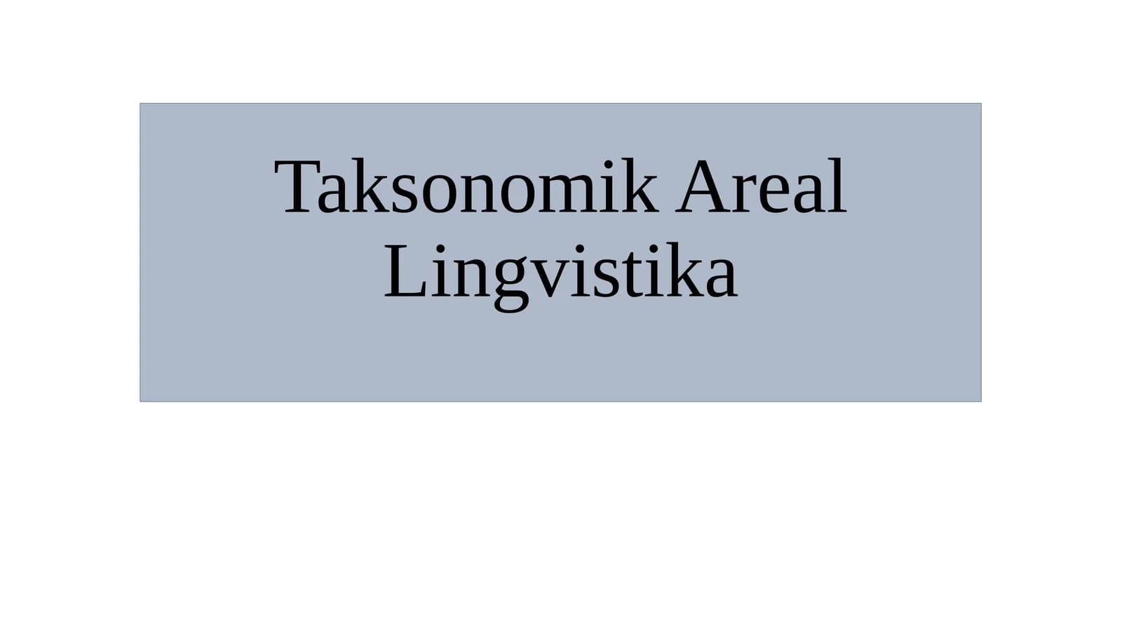 Areal lingvistikaa