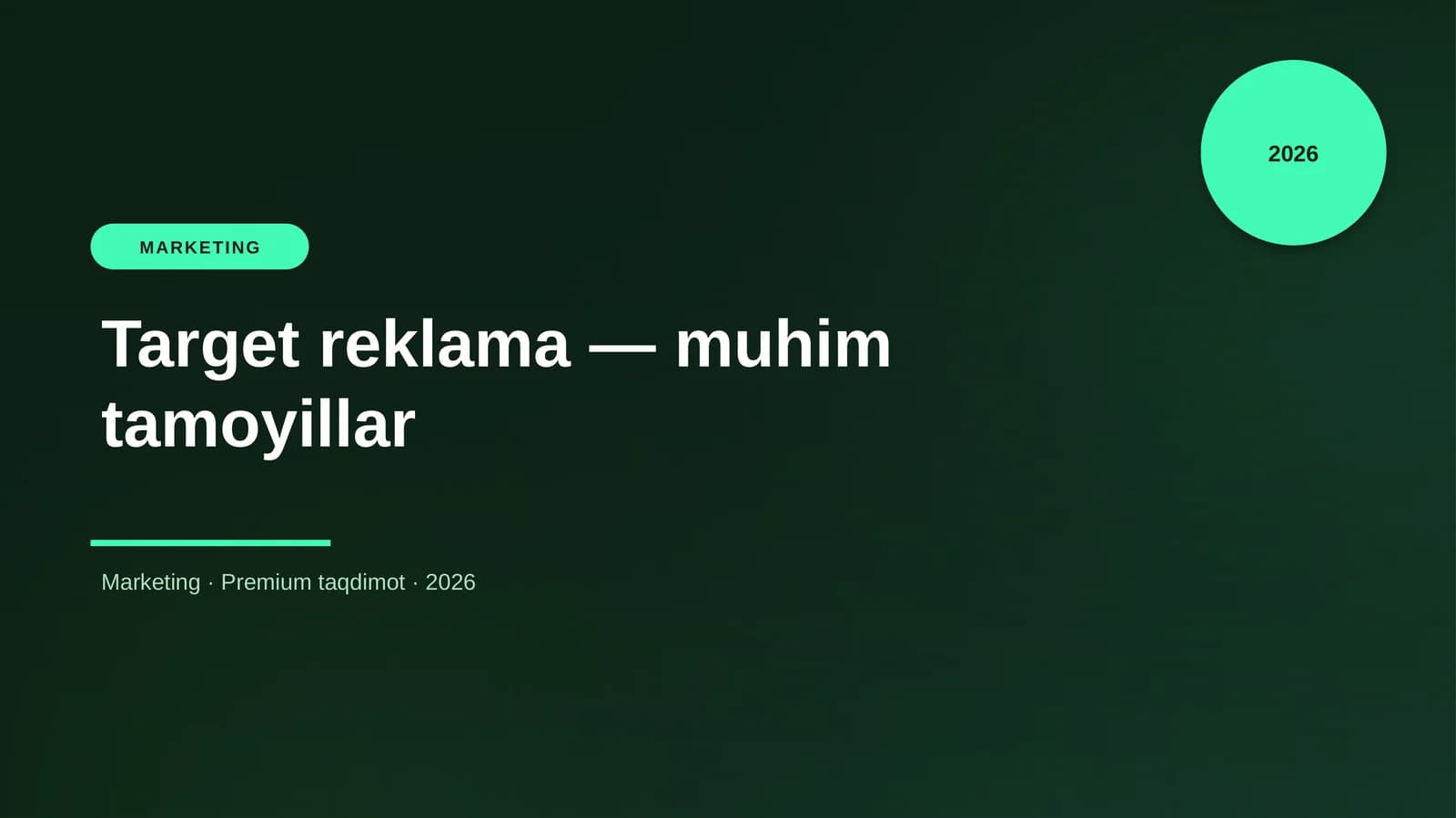 Target reklama — muhim tamoyillar