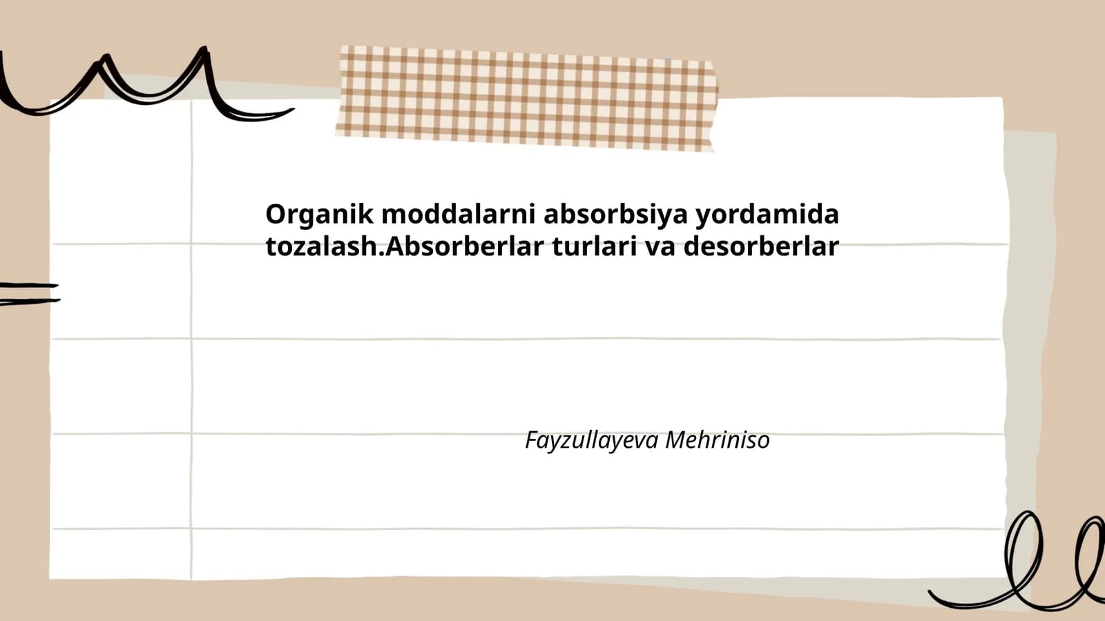 Organik moddalarni absorbsiya yordamida tozalash