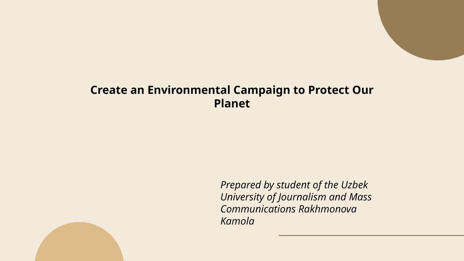 Environmental Campaign Plan