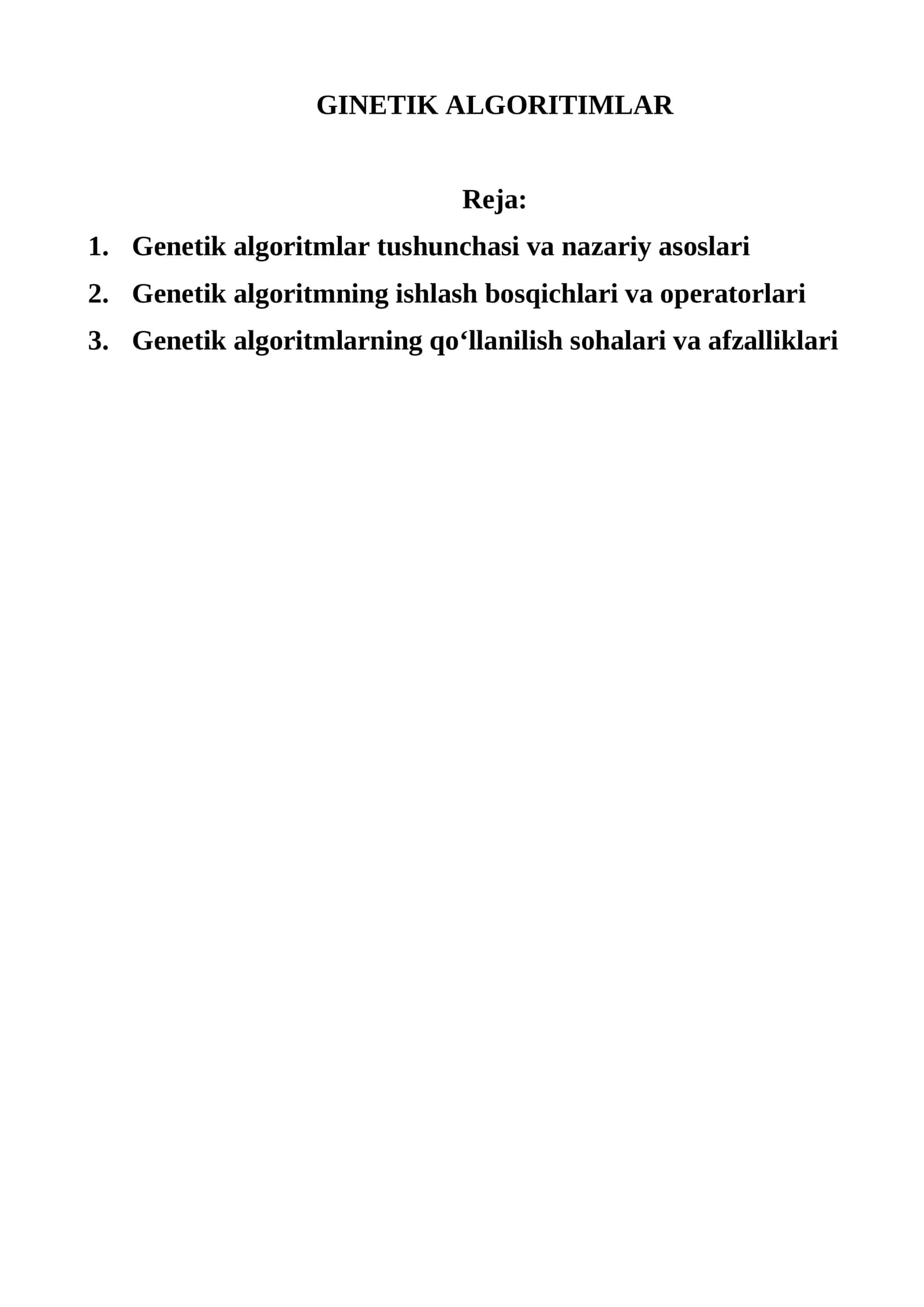 GINETIK ALGORITIMLAR