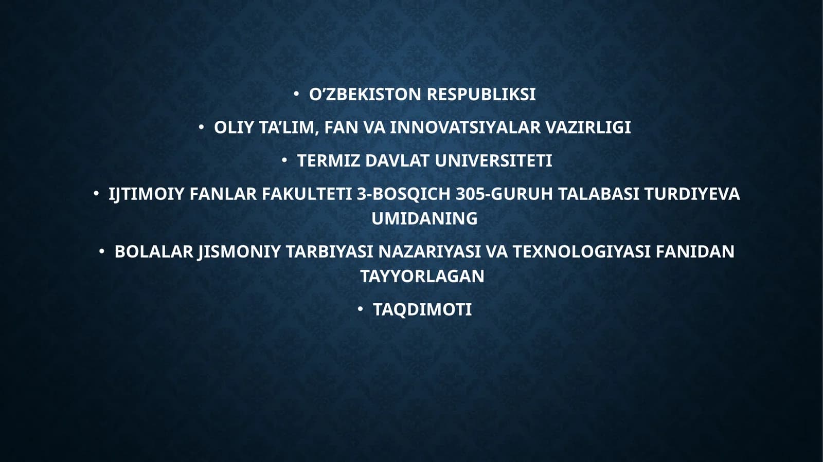 Bolalar Jismoniy Tarbiyasi Nazariyasi va Texnologiyasi