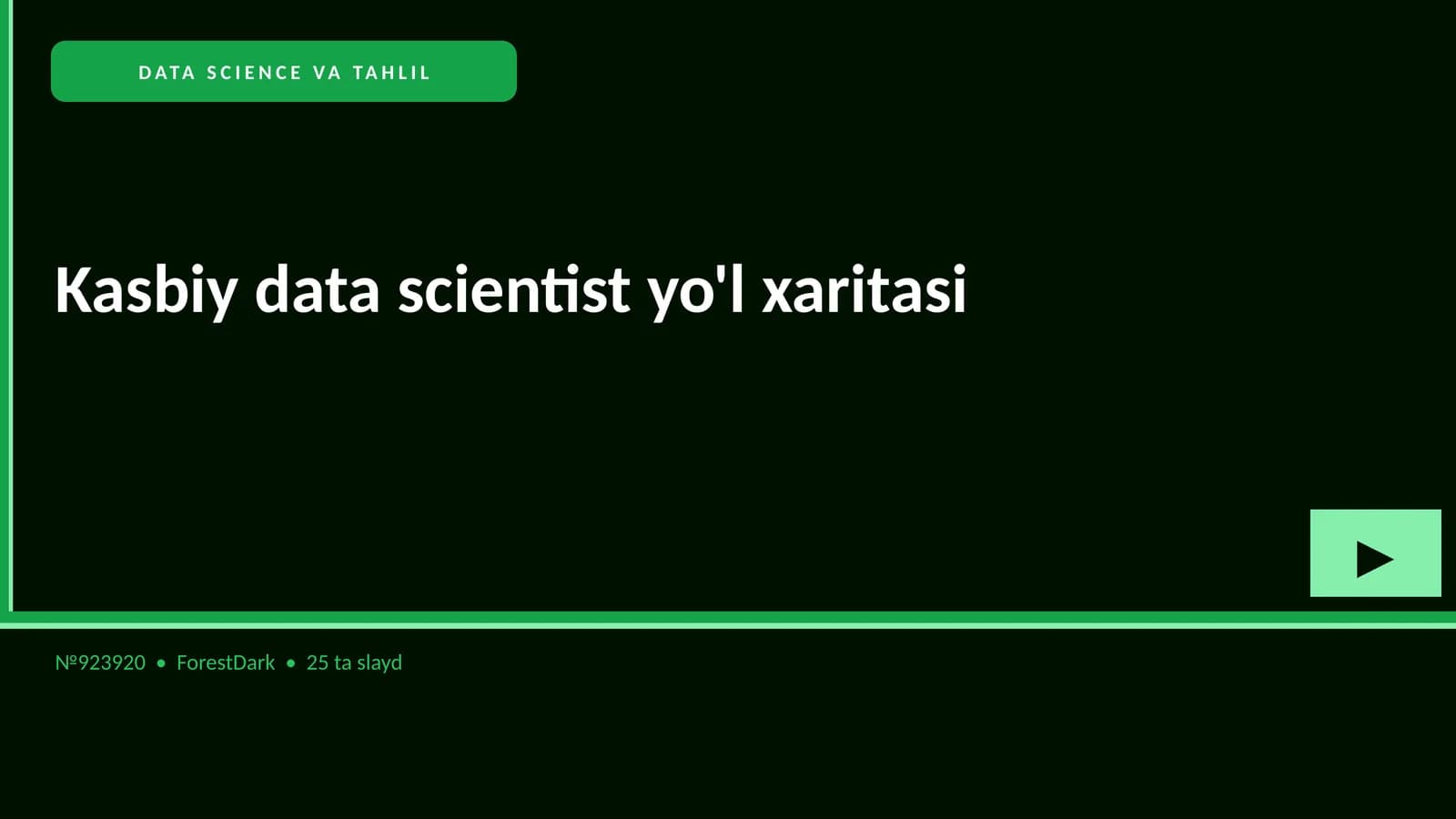 Kasbiy data scientist yo'l xaritasi