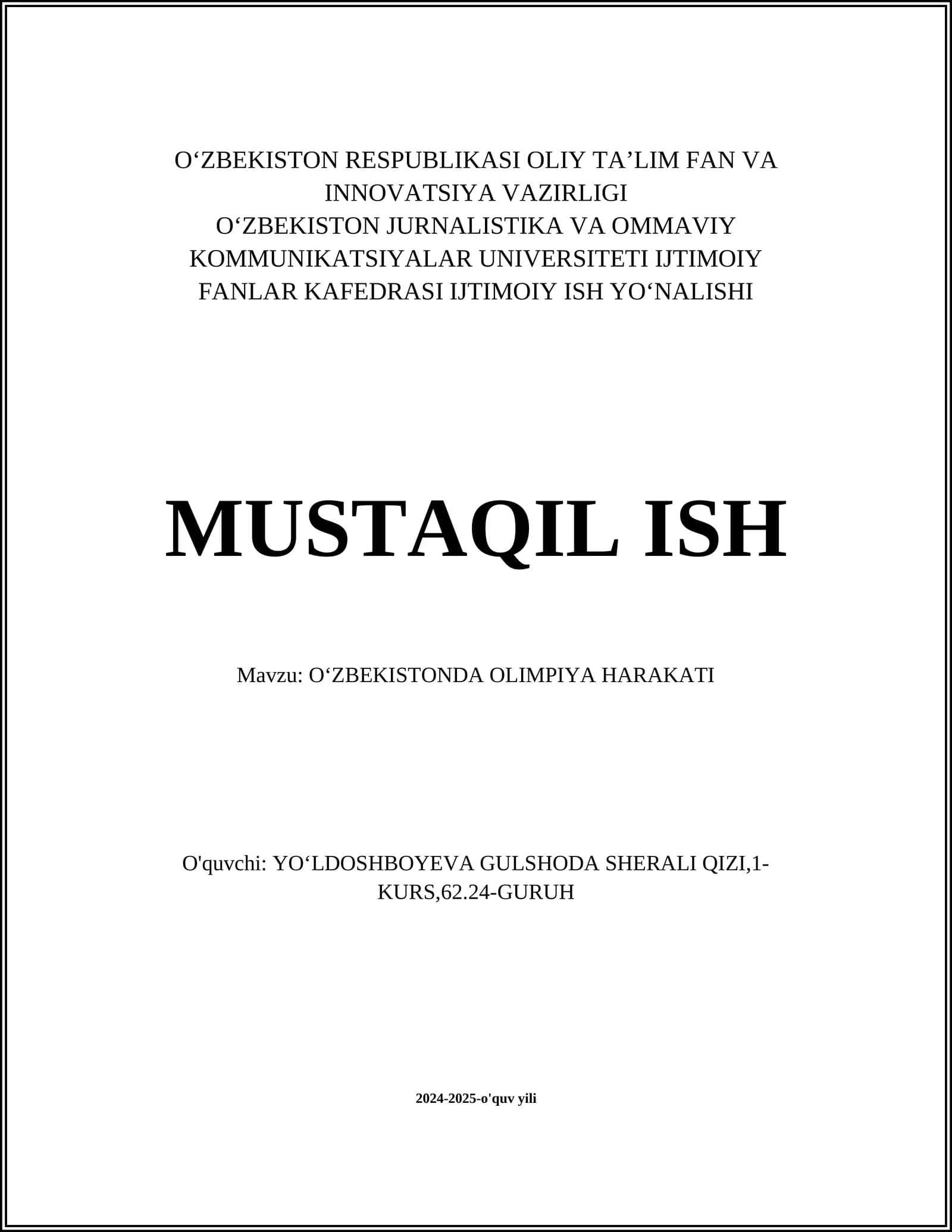 Oʻzbekistonda Olimpiya harakati