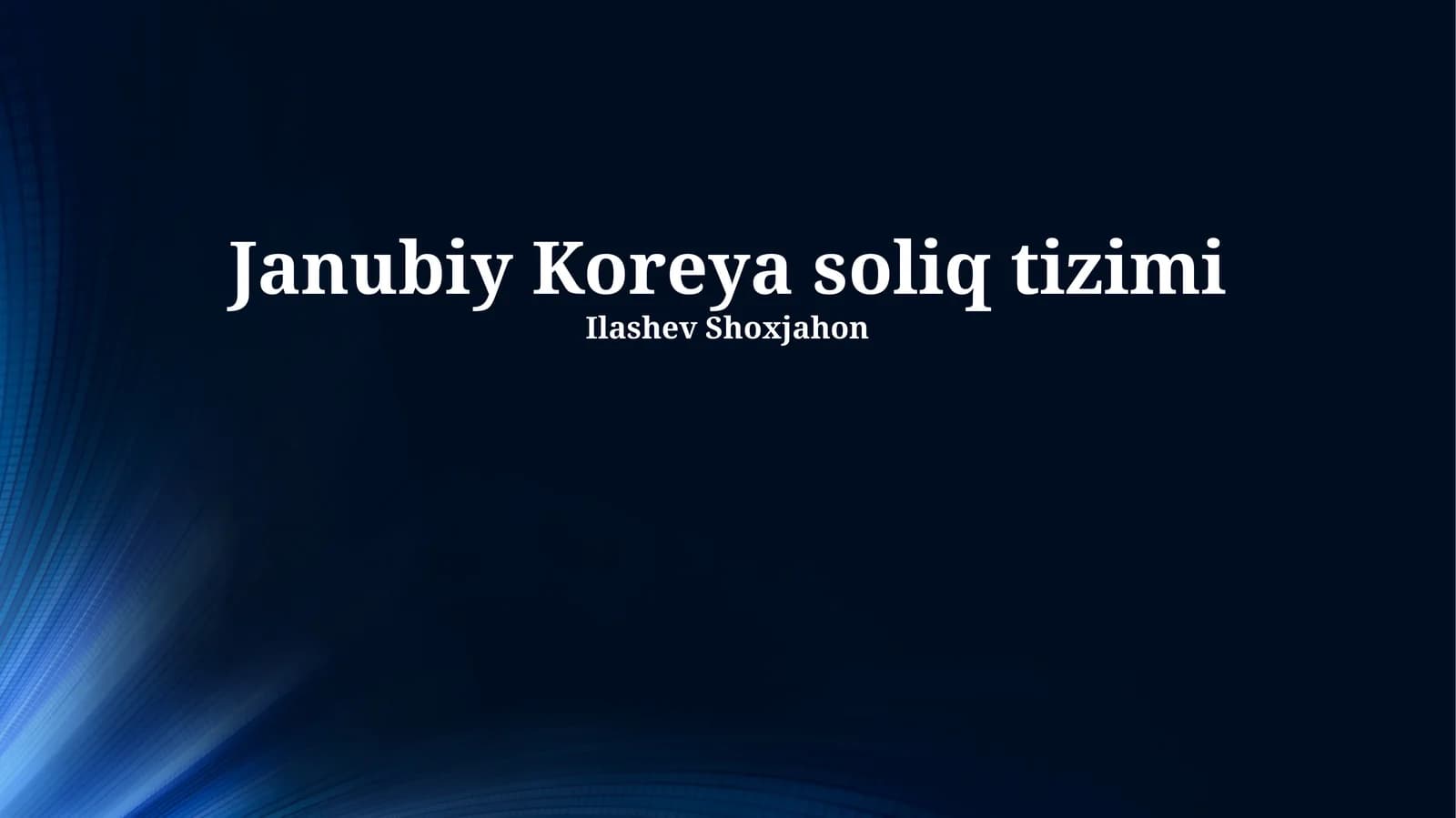 Janubiy Koreya soliq tizimi