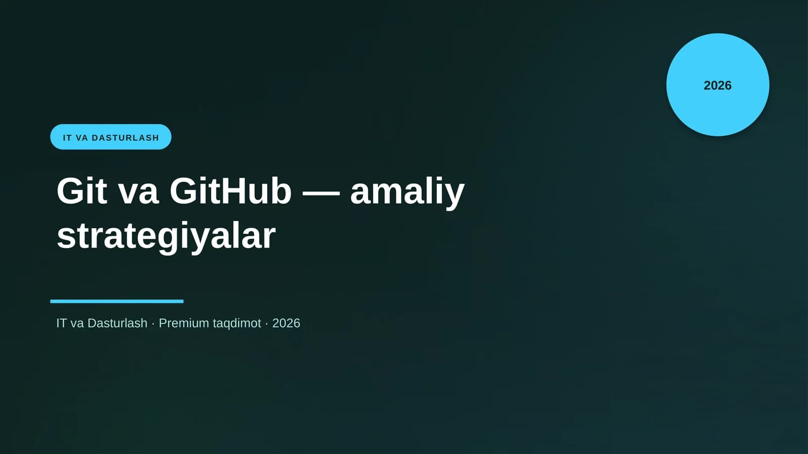 Git va GitHub — amaliy strategiyalar
