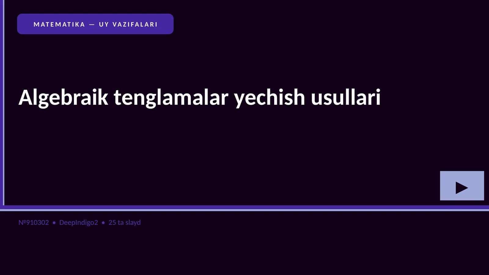 Algebraik tenglamalar yechish usullari