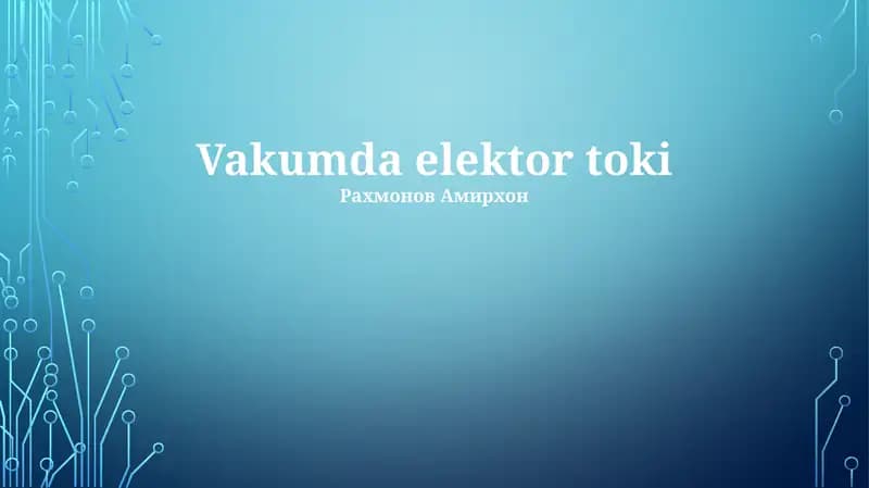 Vakumda elektor toki