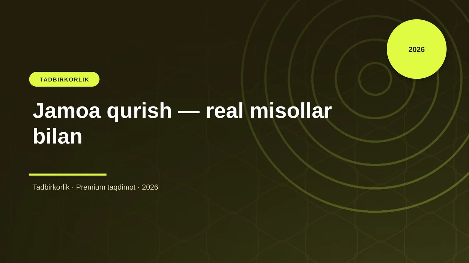 Jamoa qurish — real misollar bilan