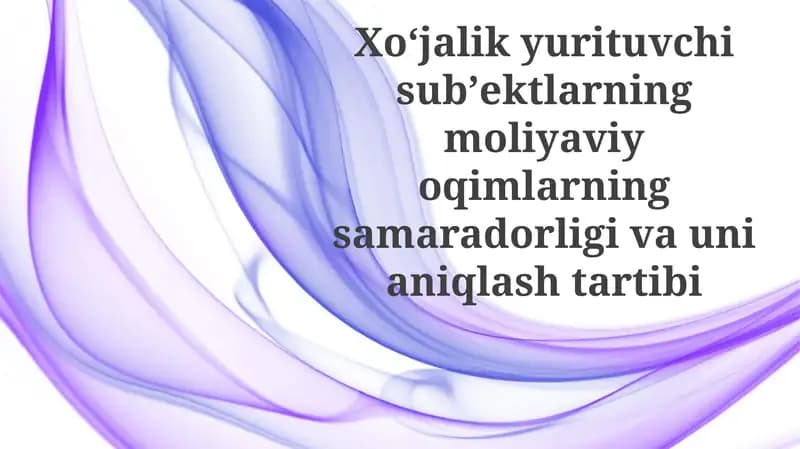 Moliyalashtirish samaradorligi