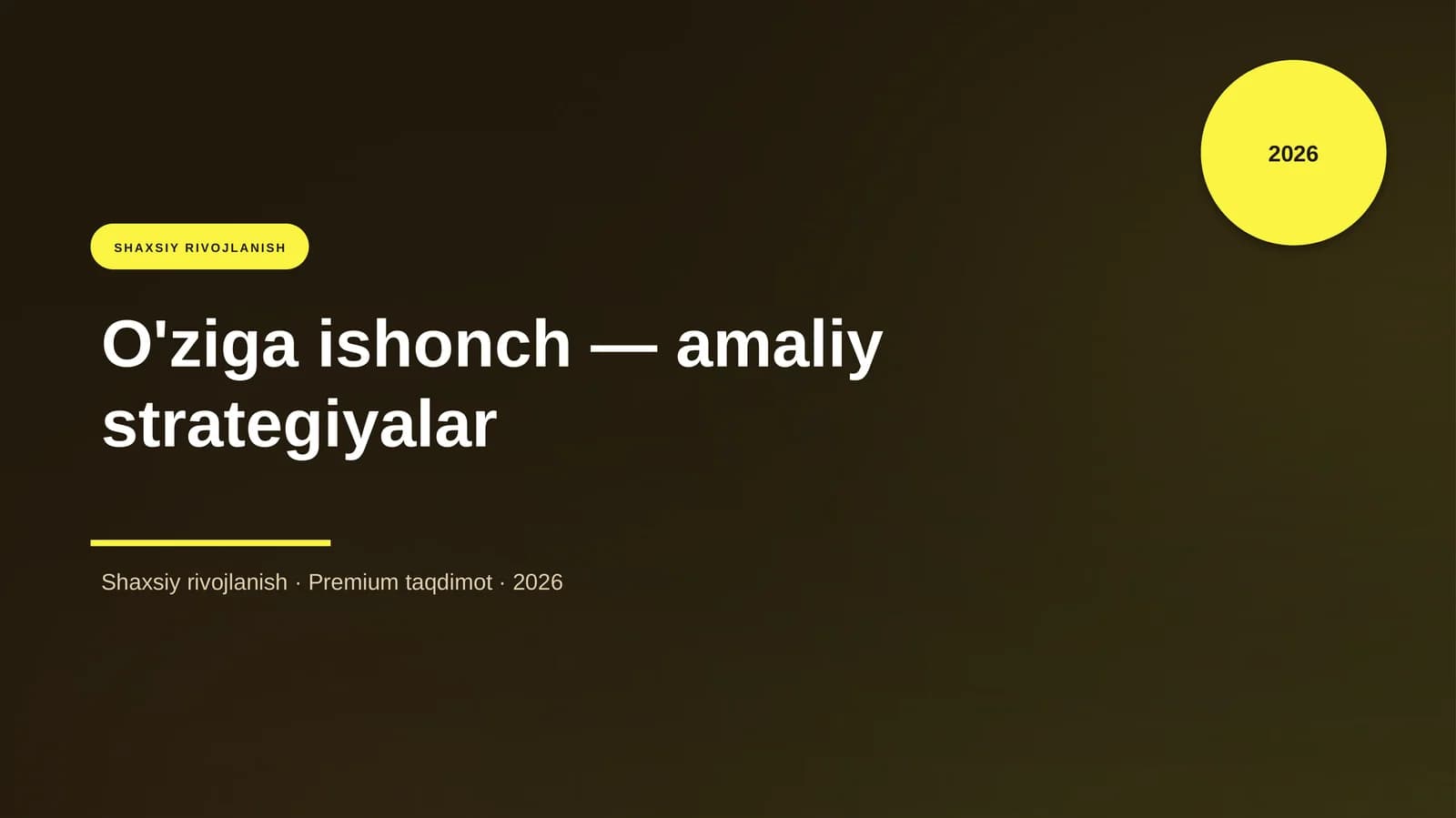 O'ziga ishonch — amaliy strategiyalar