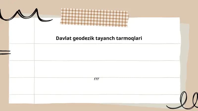 Davlat geodezik tayanch tarmoqlari