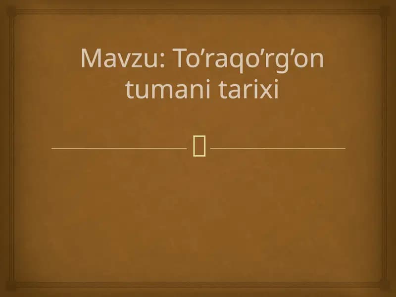 To'raqo'rg'on tumani tarixi