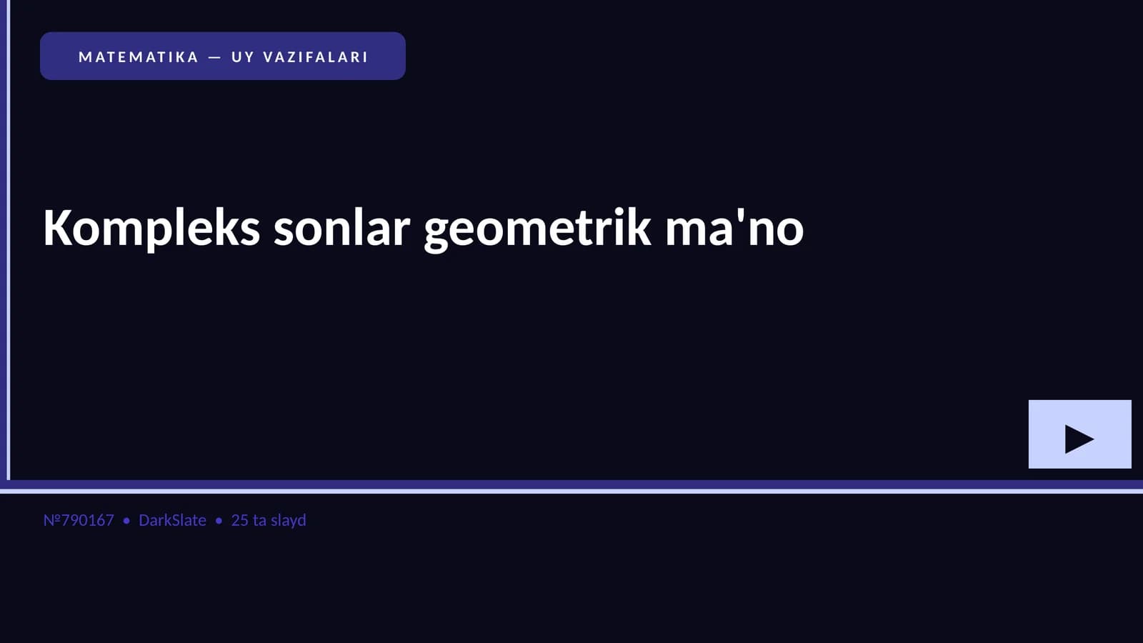 MATEMATIKA — UY VAZIFALARI