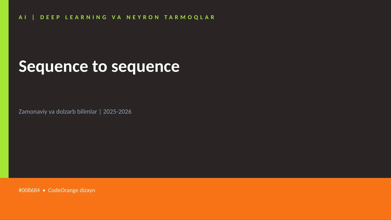 AI | DEEP LEARNING VA NEYRON TARMOQLAR