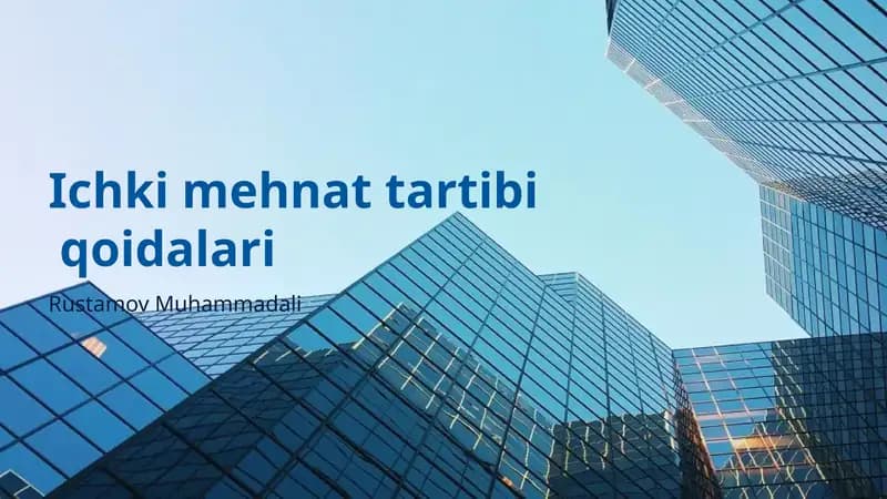 Ichki mehnat tartibi qoidalari
