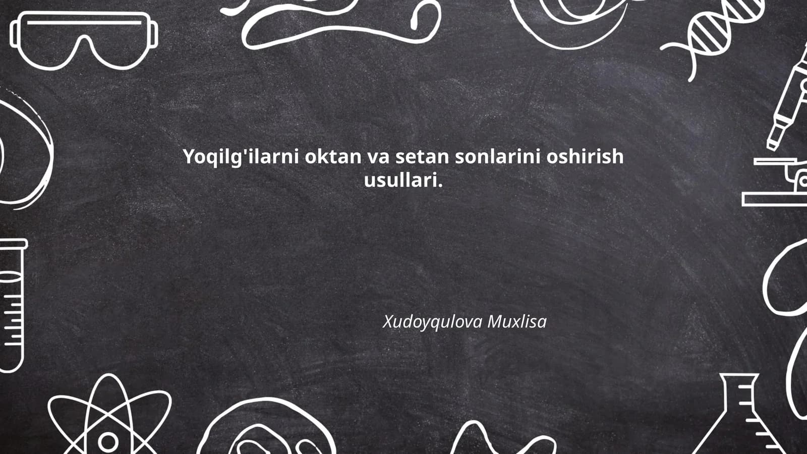 Oktan va setan sonlarini oshirish usullari
