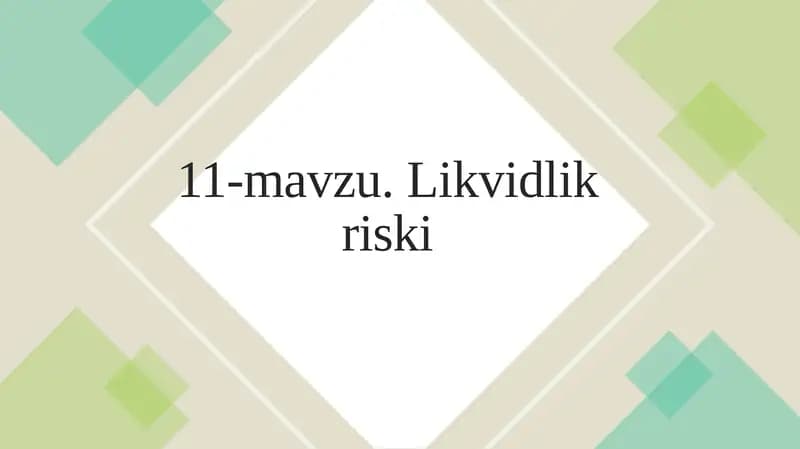 Likvidlik riski
