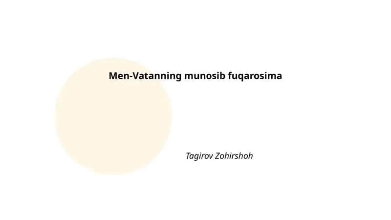 Men-Vatanning munosib fuqarosima
