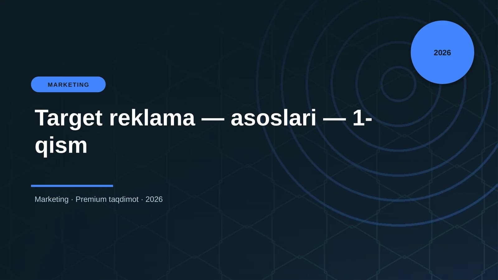 Target reklama — asoslari — 1-qism