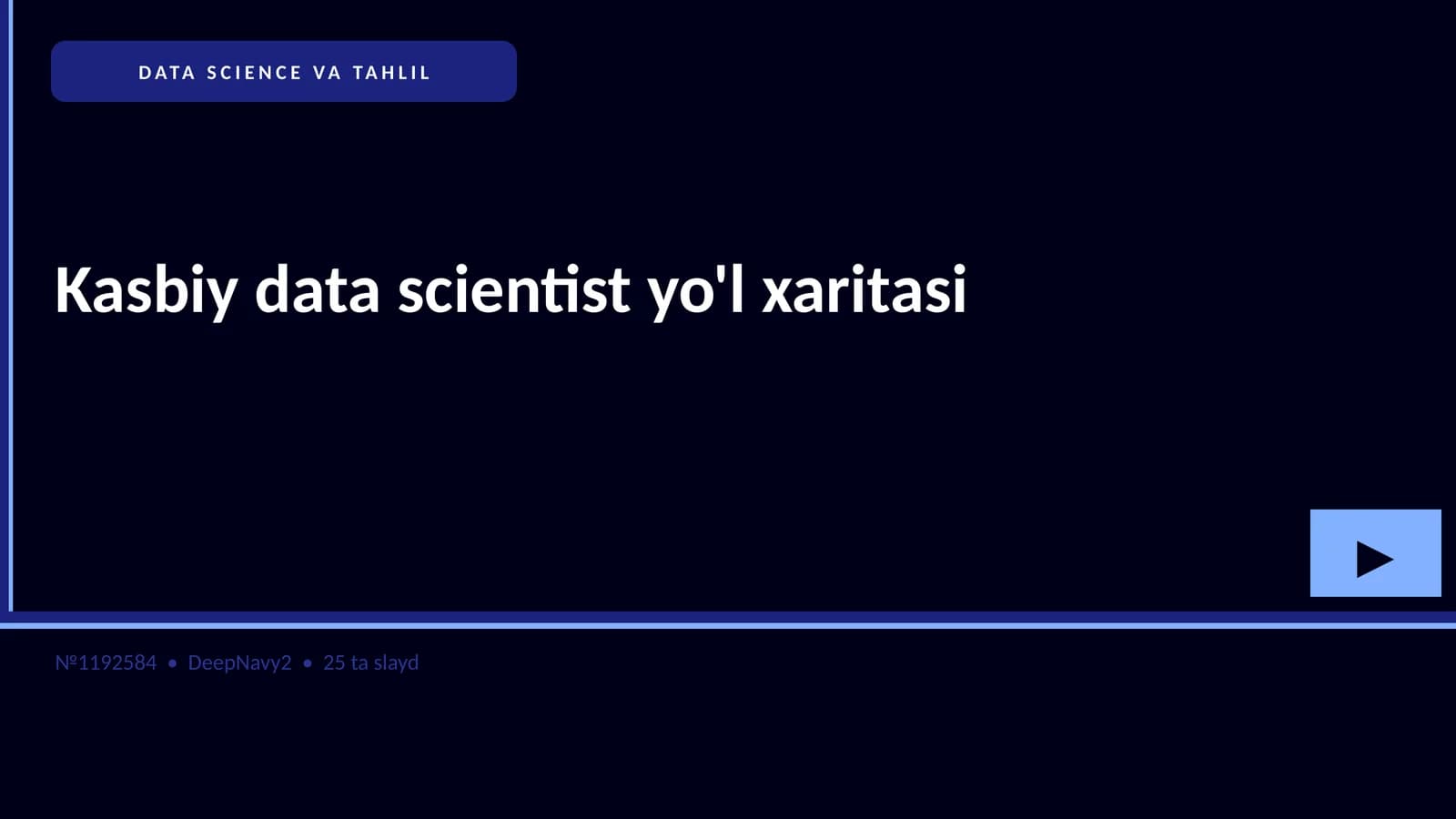 Kasbiy data scientist yo'l xaritasi