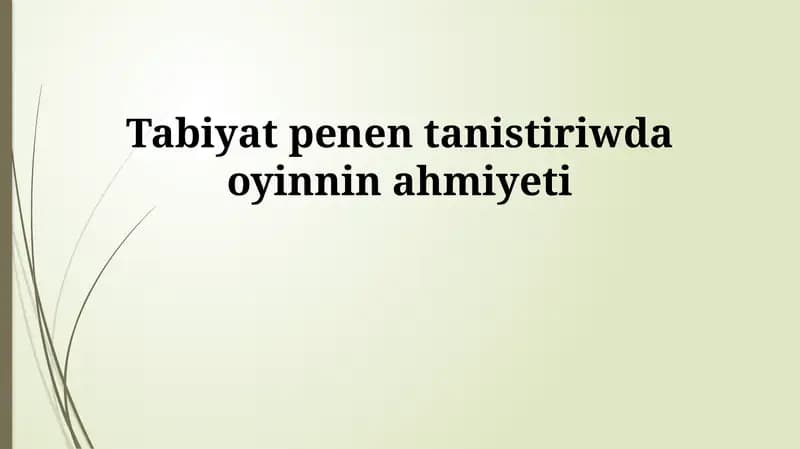 Tábiyat Penen Tanısıw