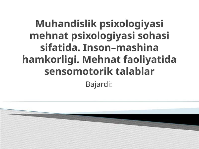 Muhandislik psixologiyasi