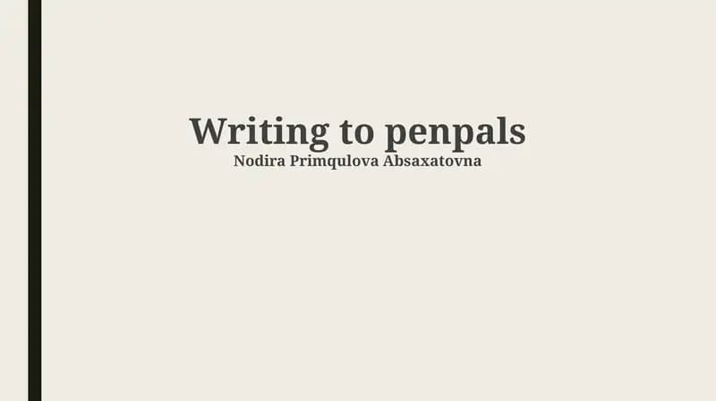 Writing to penpals